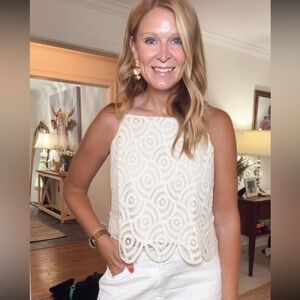 NWT LOFT Cream Lace Halter Top